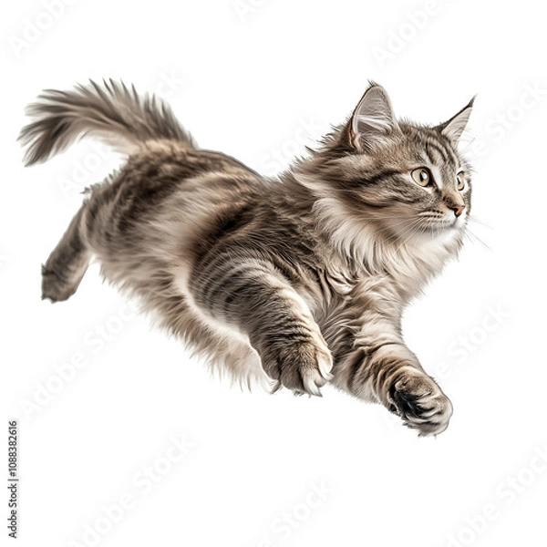 Fototapeta Cat, white isolate background