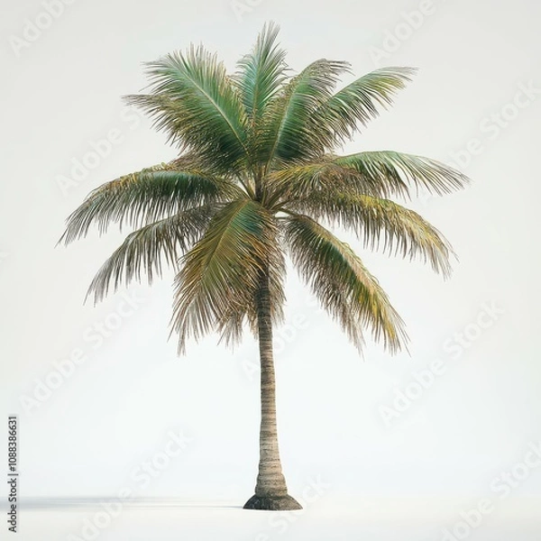 Obraz Isolated Palm Tree on White Background.
