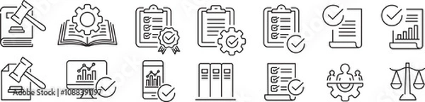 Obraz Regulation icons set vector illustration