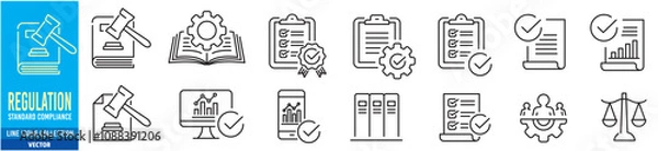 Obraz Regulation icons set vector illustration
