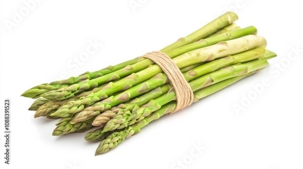 Fototapeta A fresh green asparagus bundle with its long, slender stalks and vibrant color, Each asparagus’s vibrant color and subtle imperfections captured with precision