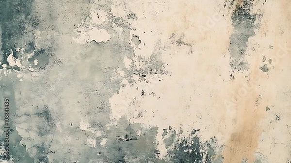 Fototapeta Abstract Grunge Texture: Aged Beige and Green Wall