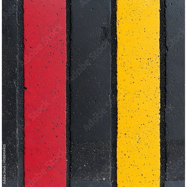 Fototapeta Abstract close-up of colorful painted stripes on pavement