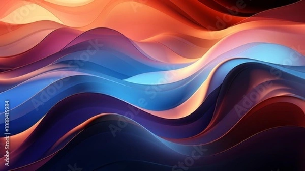 Fototapeta A colorful wave with blue, red, and purple colors