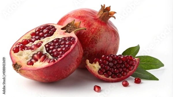 Fototapeta Pomegranate fruit isolated on transparent background