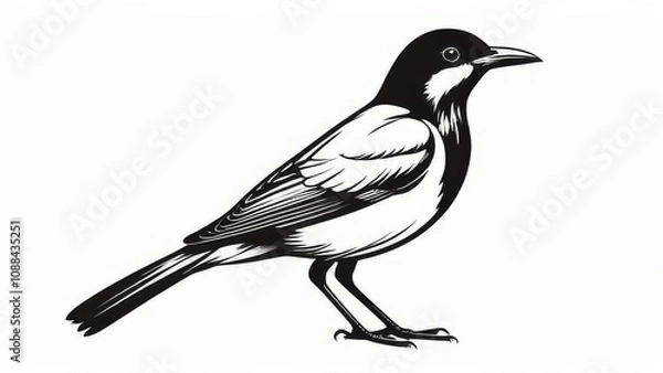 Obraz crow on a white background