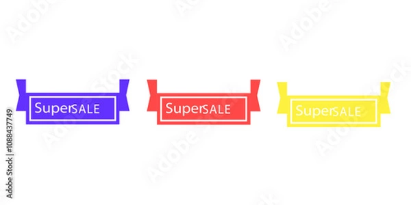 Obraz Sales badges vectors icon set