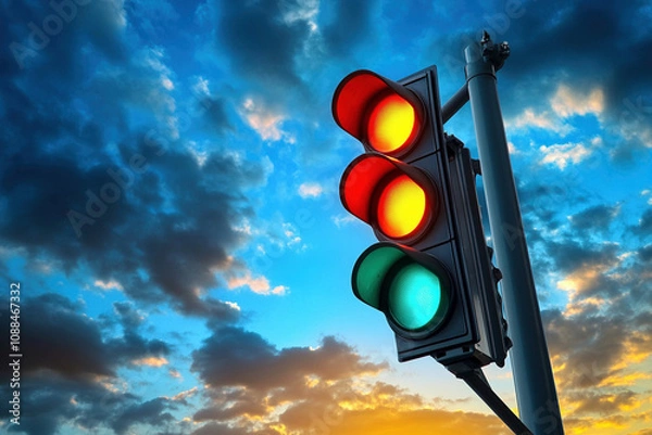 Obraz red traffic light