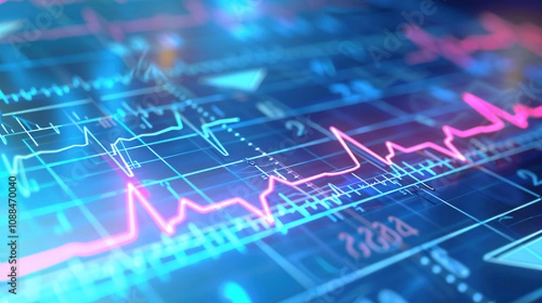 Fototapeta Metabolic rate graph showing individual's energy expenditure over time, essential for understanding health and fitness trends.