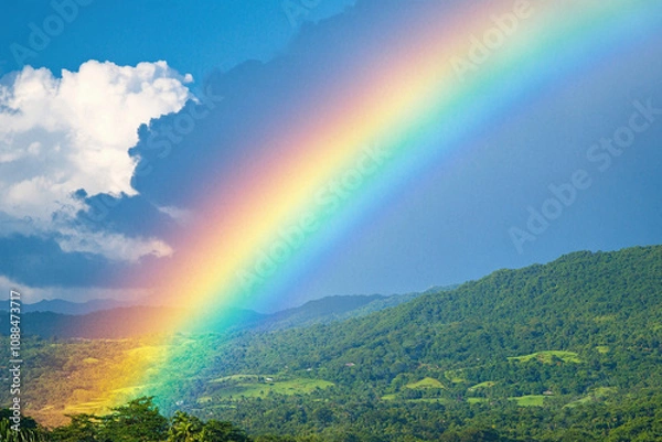 Fototapeta rainbow in the mountains