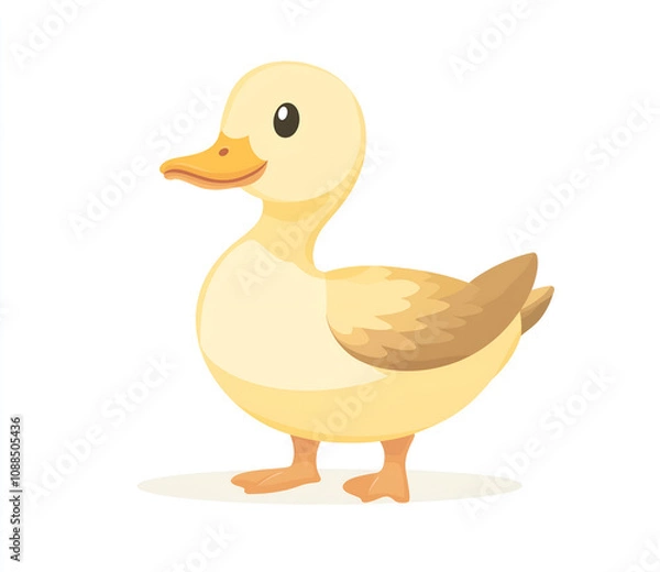 Fototapeta Duck, a simple flat illustration with a white background 