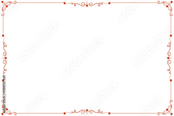 Obraz Floral simple vertical border and Frame, Transparent border