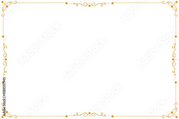 Obraz Floral simple vertical border and Frame, Transparent border