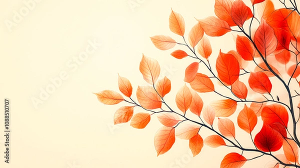 Obraz Vibrant Autumn Leaves on Soft Background