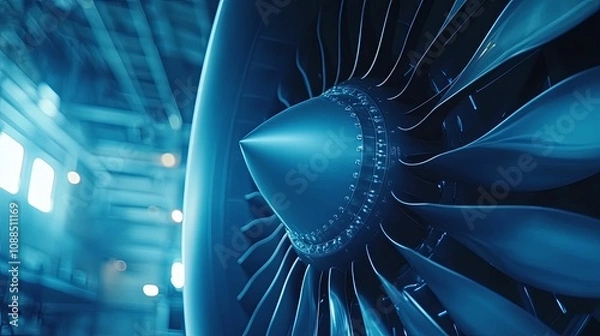 Obraz Airplane Engine Close Up Detailed View