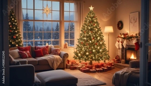 Obraz chrsitmas tree background