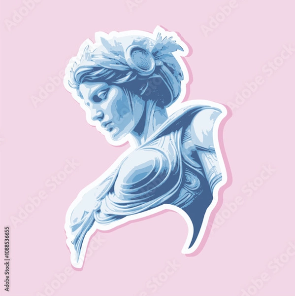 Obraz vintage female sticker in vaporwave style