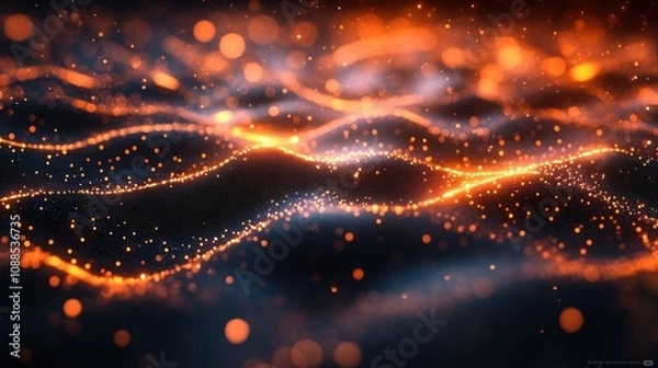 Fototapeta Abstract technology network with glowing nodes and lines for futuristic design.