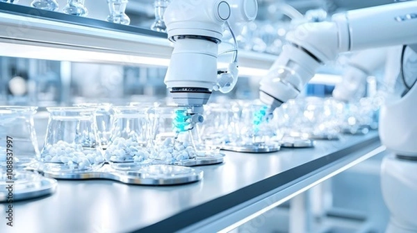 Fototapeta Robotic Lab Automation Pills
