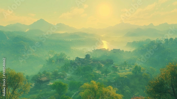 Fototapeta A spectacular view like a painting painted by nature