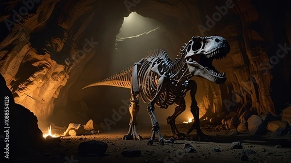 Fototapeta a dinosaur with a sign that says  dinosaur  on it.