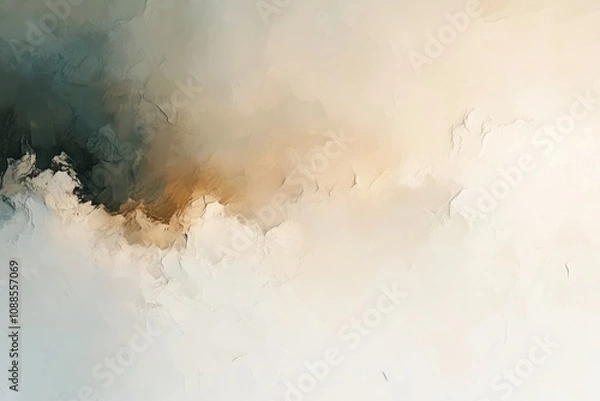 Fototapeta Minimalist beige and white textured abstract painting