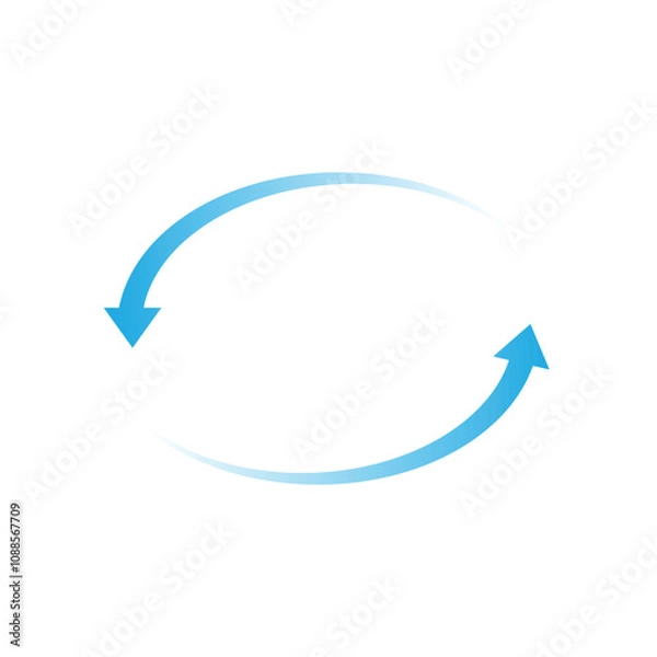 Fototapeta Set of blue arrow showing air or wind flow. Air conditioner direction with white background.	11.11