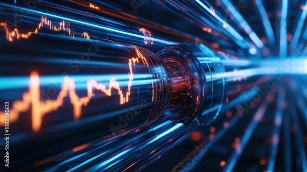 Fototapeta Corporate Finance: Collaborative Vision with Sleek Metal Pipes Merging in a Dynamic Business Environment