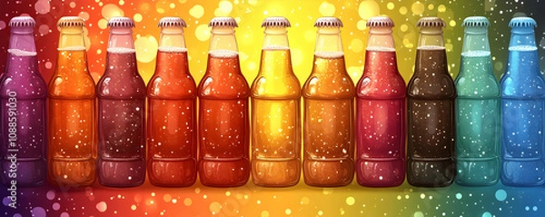 Fototapeta Colorful Soda Bottles.