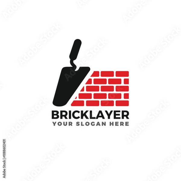 Obraz Bricklayer logo template vector illustration
