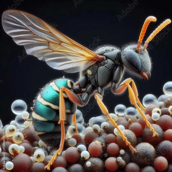 Obraz Braconid Wasp Braconidae A parasitic wasp that lays its eggs in