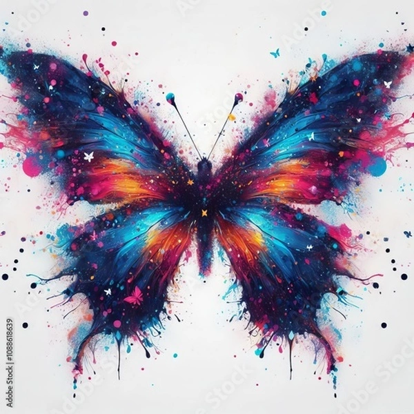 Fototapeta Butterfly Effect A colorful splatter inspired by the wings of a