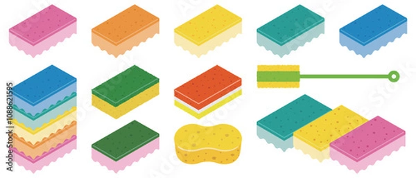 Fototapeta スポンジのイラストセット