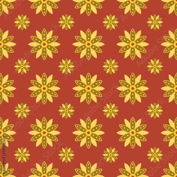 Fototapeta seamless pattern with flowers