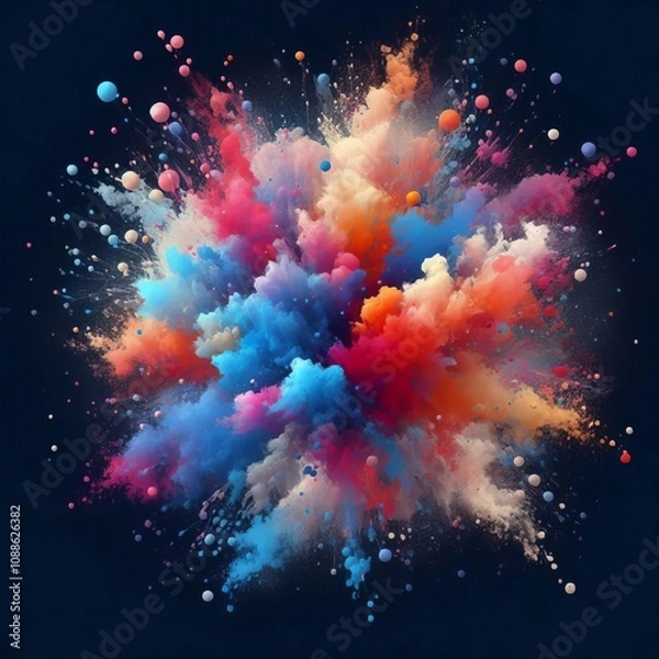 Fototapeta Color Splash Wall Art Abstract art pieces inspired by Holi's col