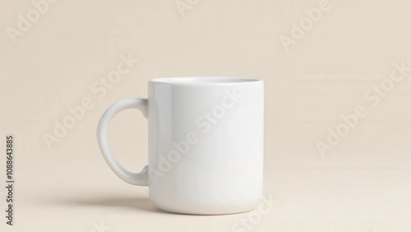 Fototapeta A professional printable mug mockup featuring a ceramic mug with a clean, smooth surface for designs.