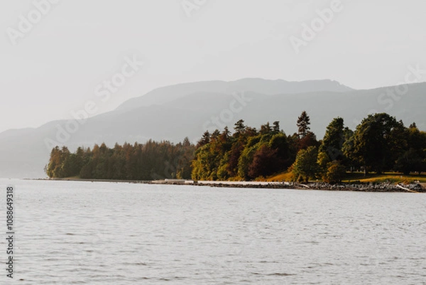 Obraz Autumn park in the ocean bay