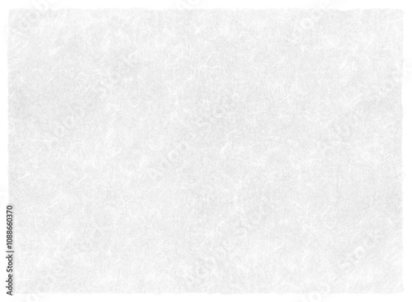 Fototapeta 自由な背景に使える白い和紙、耳付きの切抜きフレーム