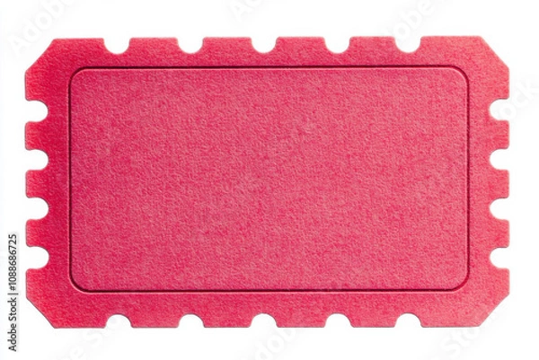 Fototapeta vibrant red ticket with textured surface and perforated edges, perfect for events or promotions. Ideal for adding pop of color to any design