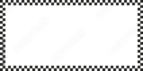 Obraz Black checkers frame. Photo frame. Vector illustration.