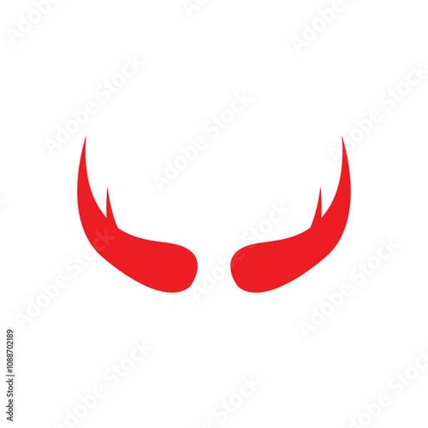 Fototapeta Devil horn Vector icon design illustration Template