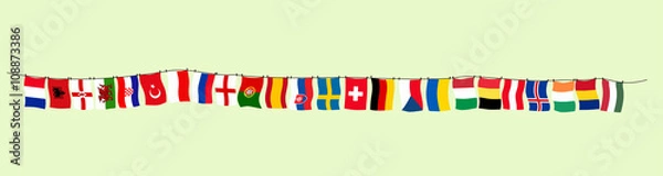 Obraz EM Flaggen Wäscheleine // Vektor