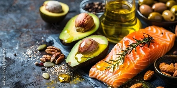 Obraz Foods that contain unsaturated fats GENERATE AI
