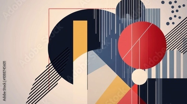 Fototapeta A minimalist digital abstract design with clean lines and geometric forms, perfect for branding