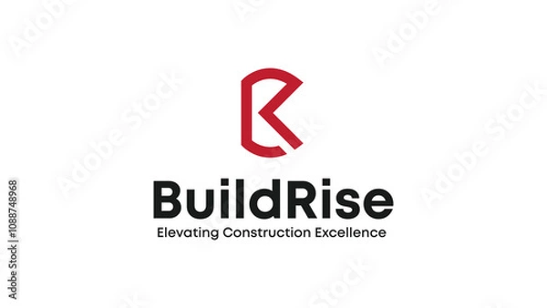 Obraz BuildRise logo, BR logo, R logo, Construction logo, B logo, Arrow B logo, R Arrow logo