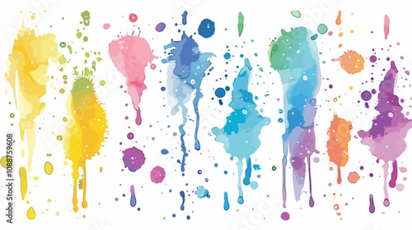 Obraz Vibrant Rainbow Colored Blobs with Droplets for Design Projects