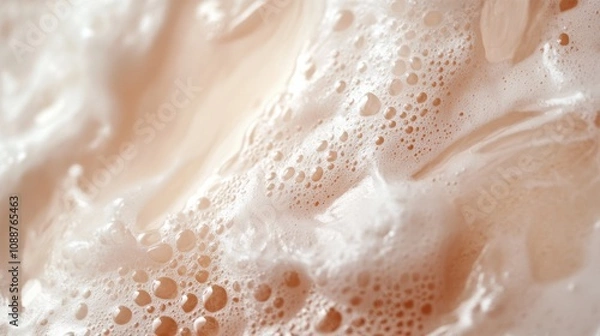 Fototapeta A macro photograph of the face wash's texture, focusing on the consistency and any ingredients, with the surrounding area softly blurred.