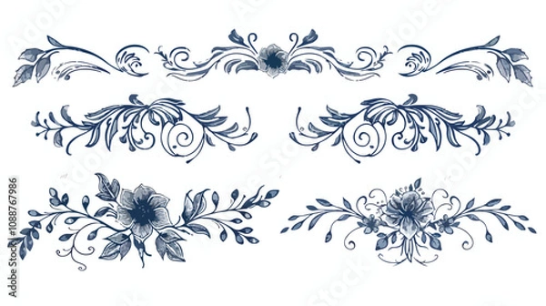 Fototapeta Creative Collection of Hand-Drawn Text Dividers and Vignettes