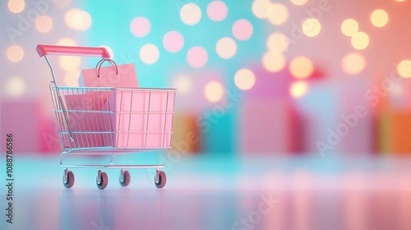 Fototapeta Pop-up store ad for Black Friday deals, eye-catching and vibrant