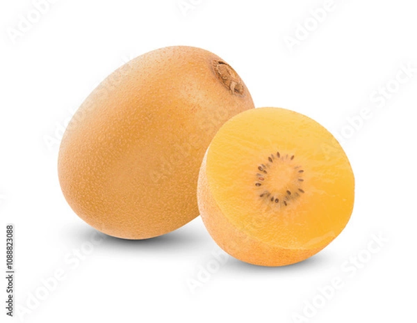 Fototapeta Fresh golden kiwi on white background